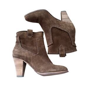 Karl Lagerfeld Provence Brown Suede Western Ankle Boot